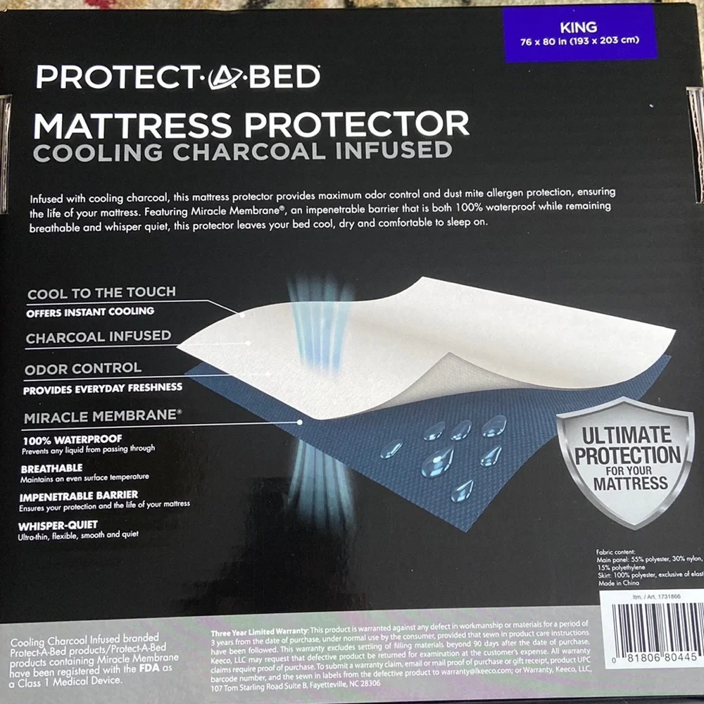 New charcoal mattress protector